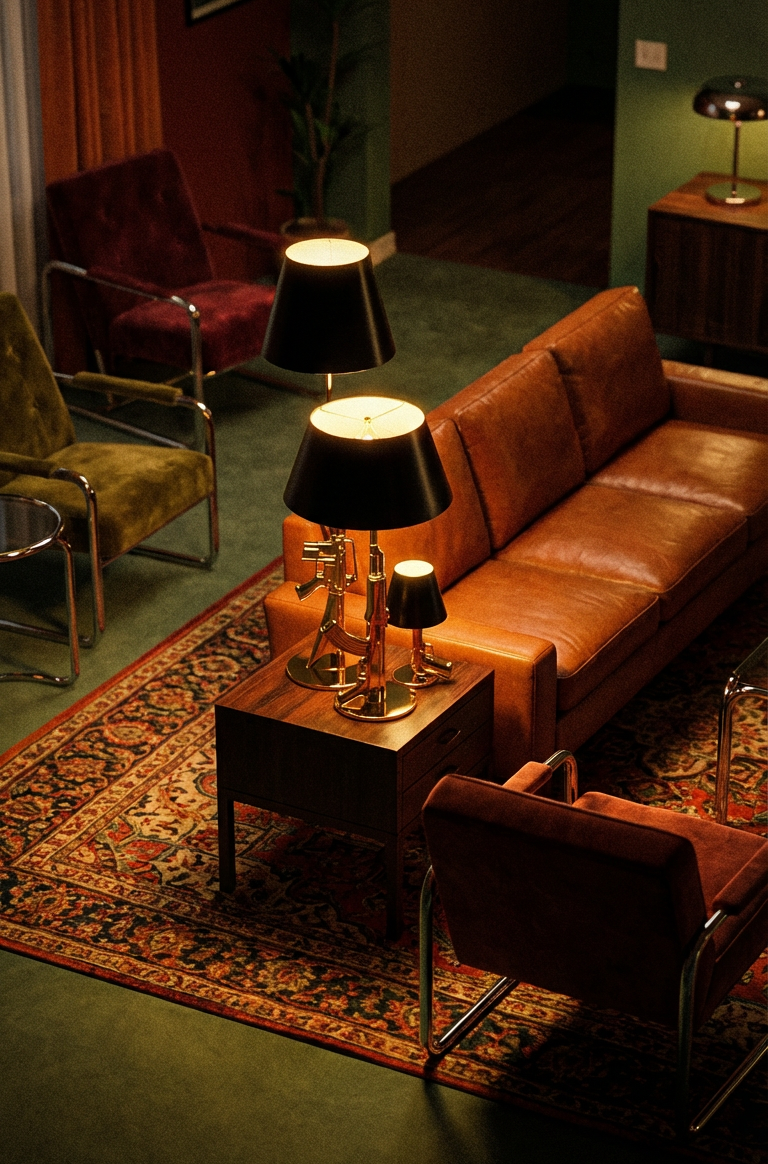 Gold Pistol & AK47 Lamp