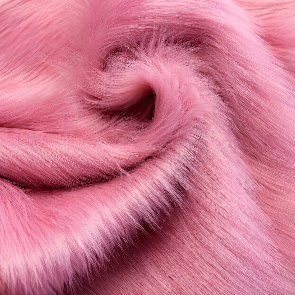 Pink Plush Faux Fur Fabric