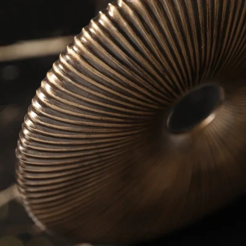 Golden Radial Ring Sculptures – Modern Decorative Set