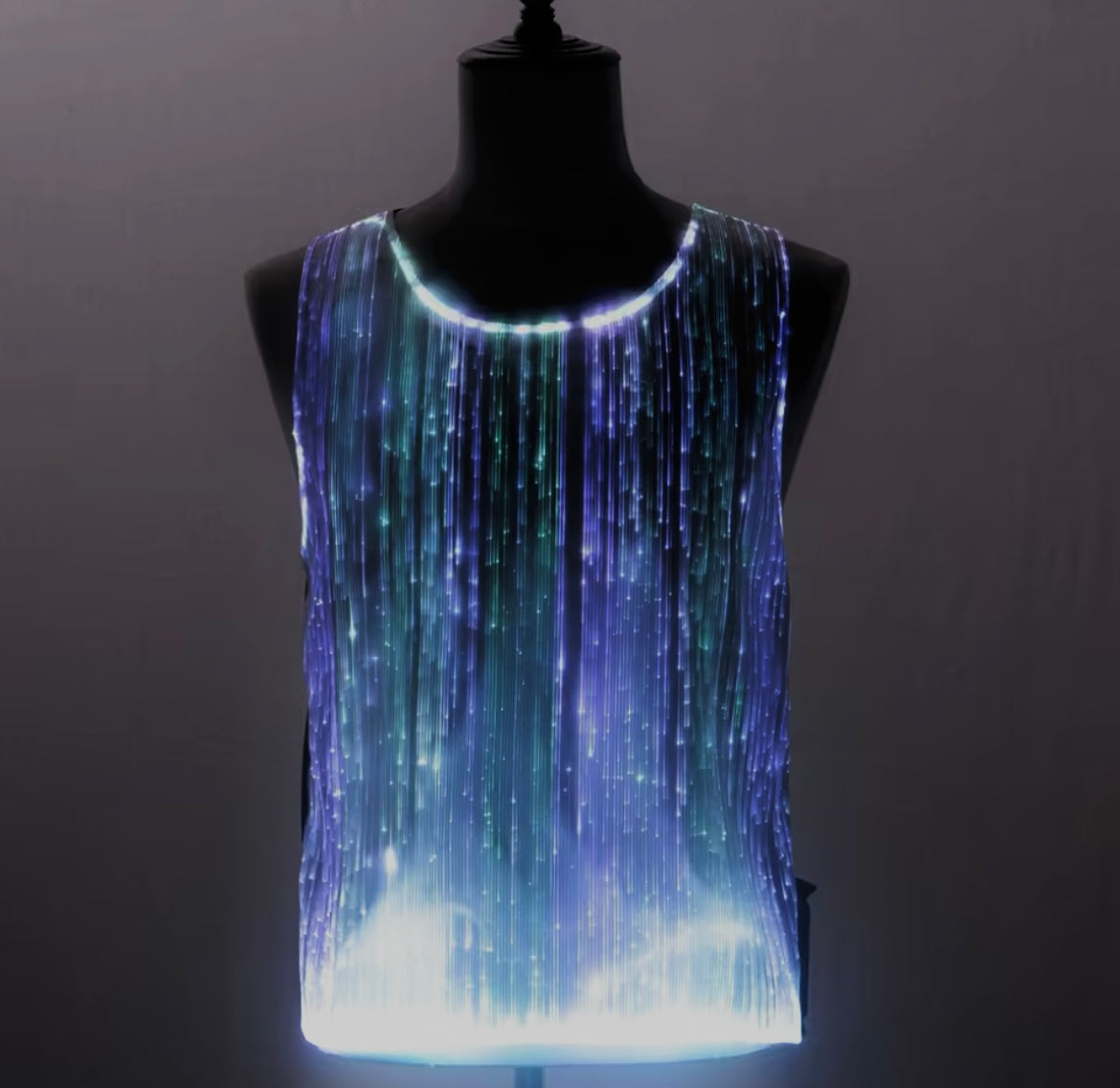 LED Luminous Sleeveless Vest – Fiber Optic Glow TankTop