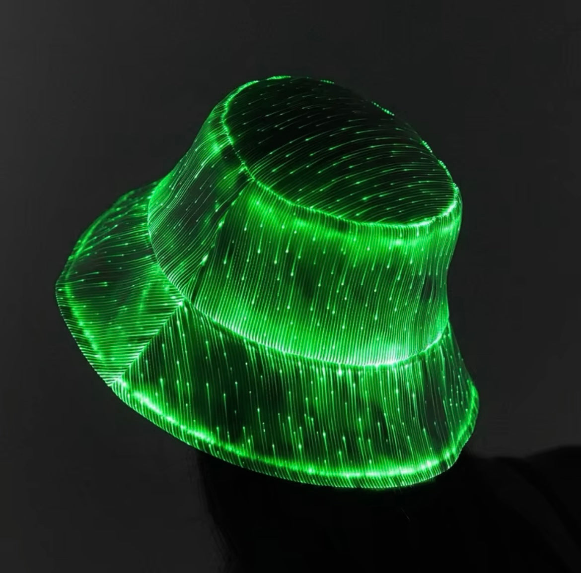 LED Luminous Fiber Optic Bucket Hat – Colorful Y2K Glow Cap