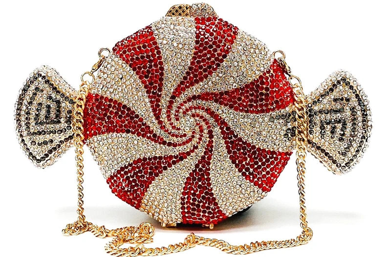 SWAROVSKI CRYSTAL CLUTCH - Candy Shaped Dazzling Party Bag