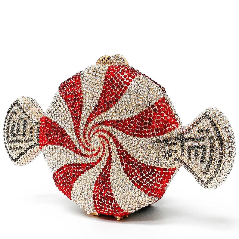 SWAROVSKI CRYSTAL CLUTCH - Candy Shaped Dazzling Party Bag