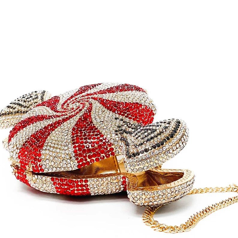 SWAROVSKI CRYSTAL CLUTCH - Candy Shaped Dazzling Party Bag