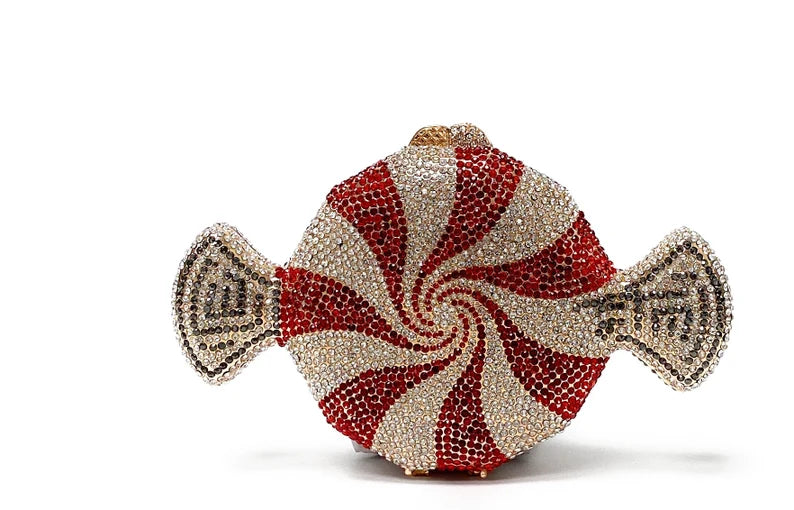 SWAROVSKI CRYSTAL CLUTCH - Candy Shaped Dazzling Party Bag