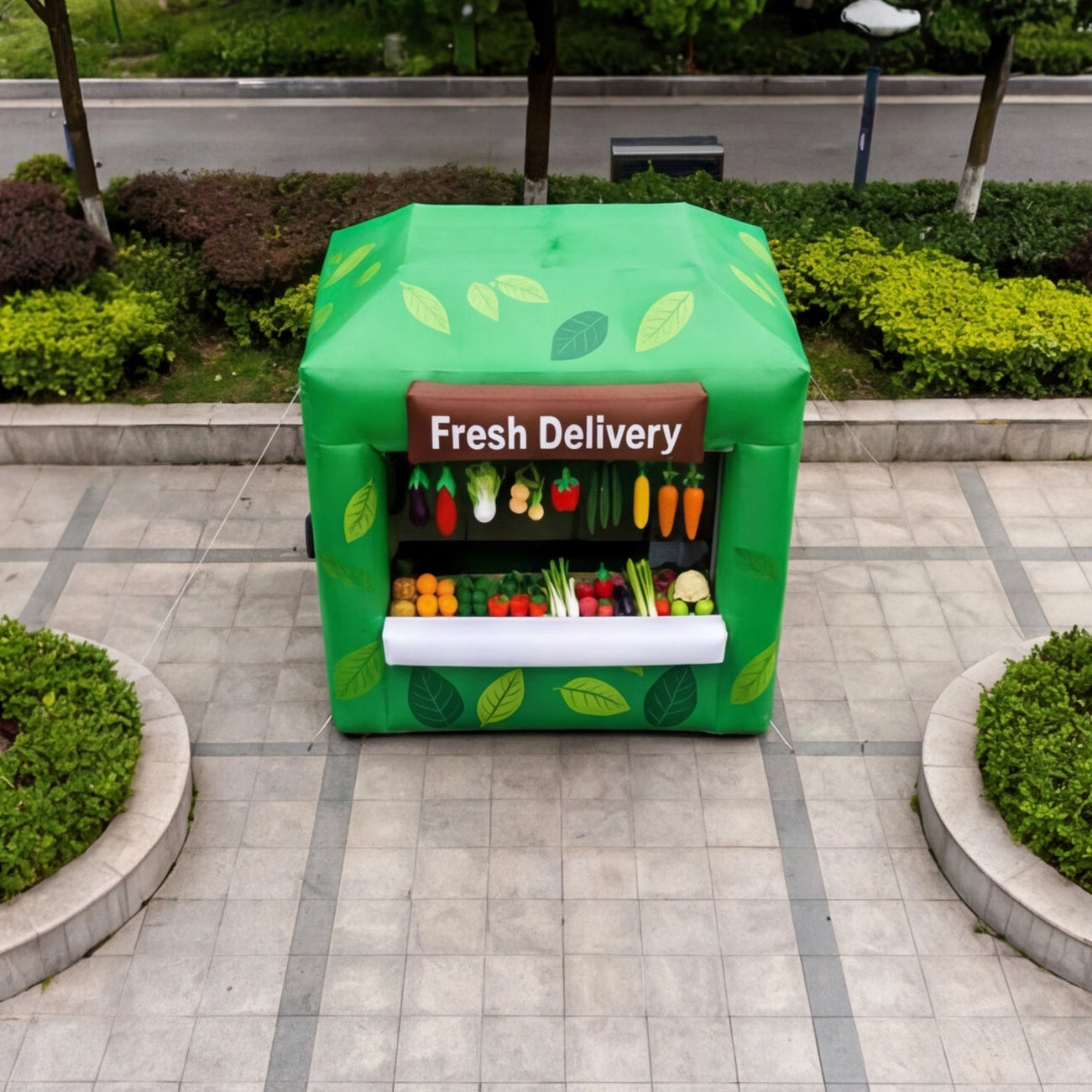 Inflatable Fresh Delivery Market Booth