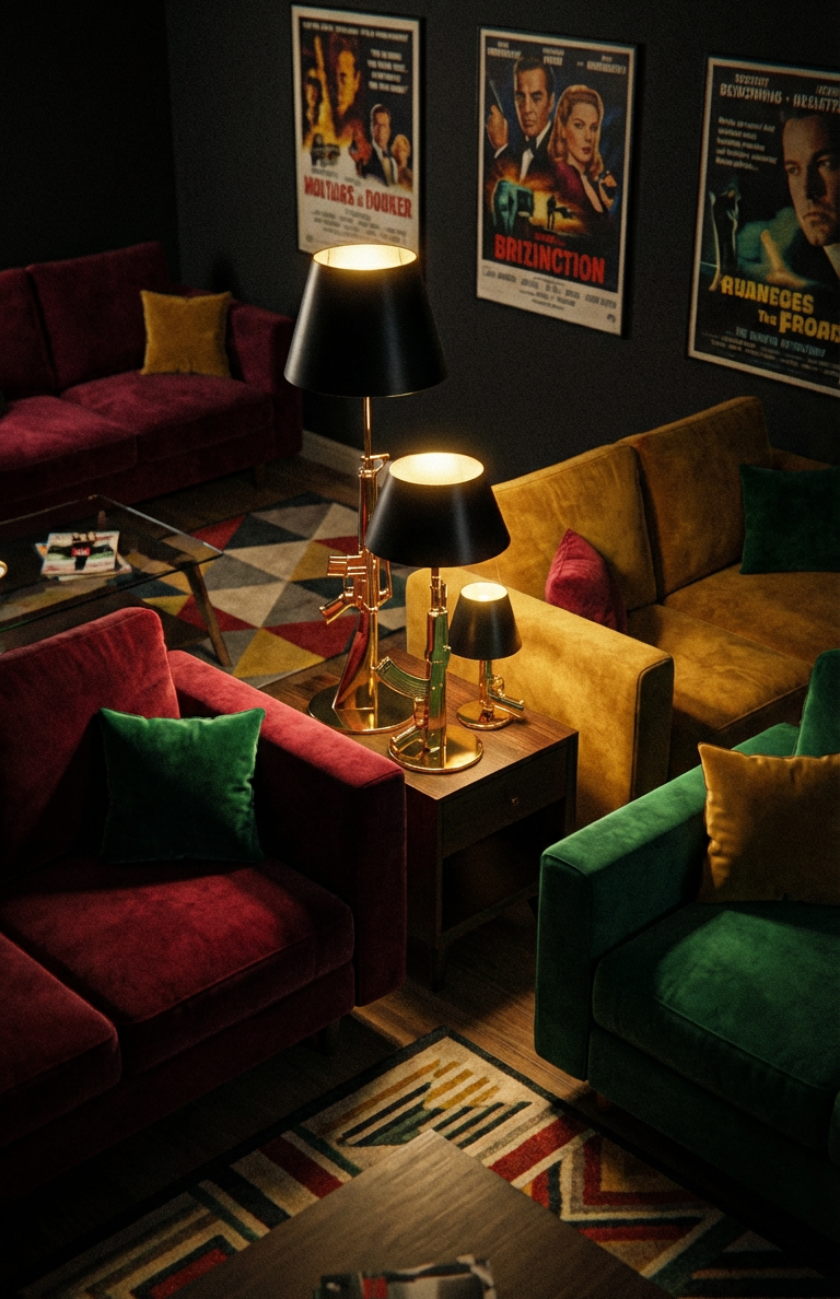 Gold Pistol & AK47 Lamp