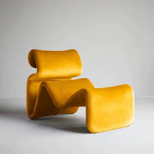 Sculptural Lounge Chair – Mustard Yellow