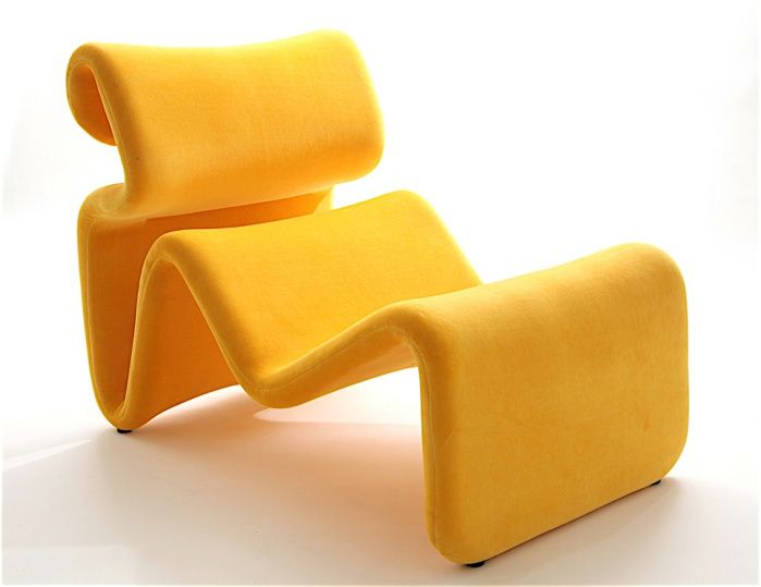 Sculptural Lounge Chair – Mustard Yellow