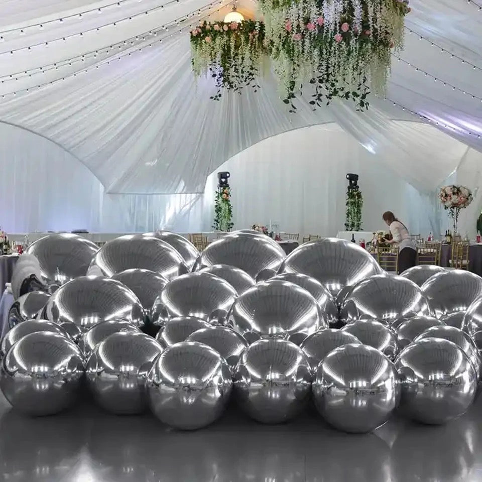 INFLATABLE BALLOONS /Party Decoration/ Mirror Sphere/ Reflective Metallic