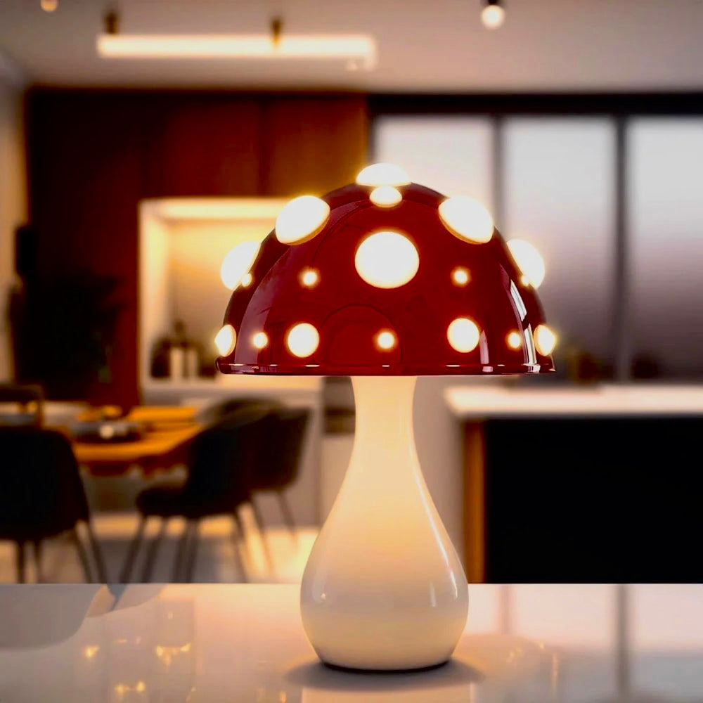 MUSHROOM LAMP with LED Tricolored Bulb