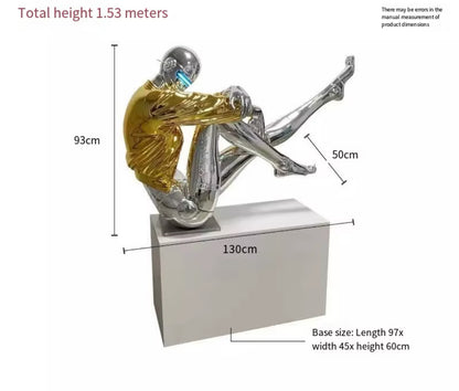 Silver Modern Robot Sculpture – Futuristic LED