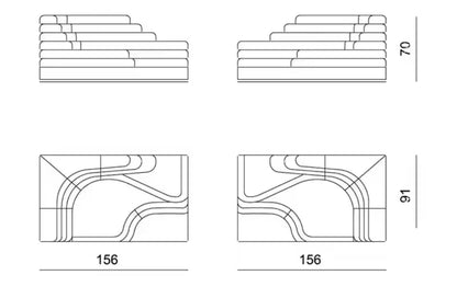 Retro Terraced Leather Modular Sofa