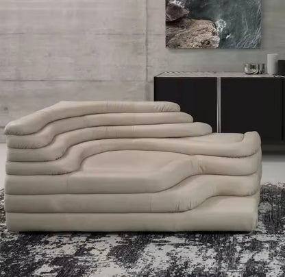 Retro Terraced Leather Modular Sofa