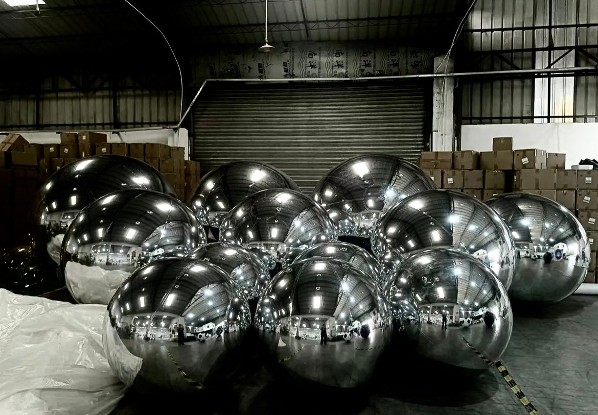 INFLATABLE BALLOONS /Party Decoration/ Mirror Sphere/ Reflective Metallic