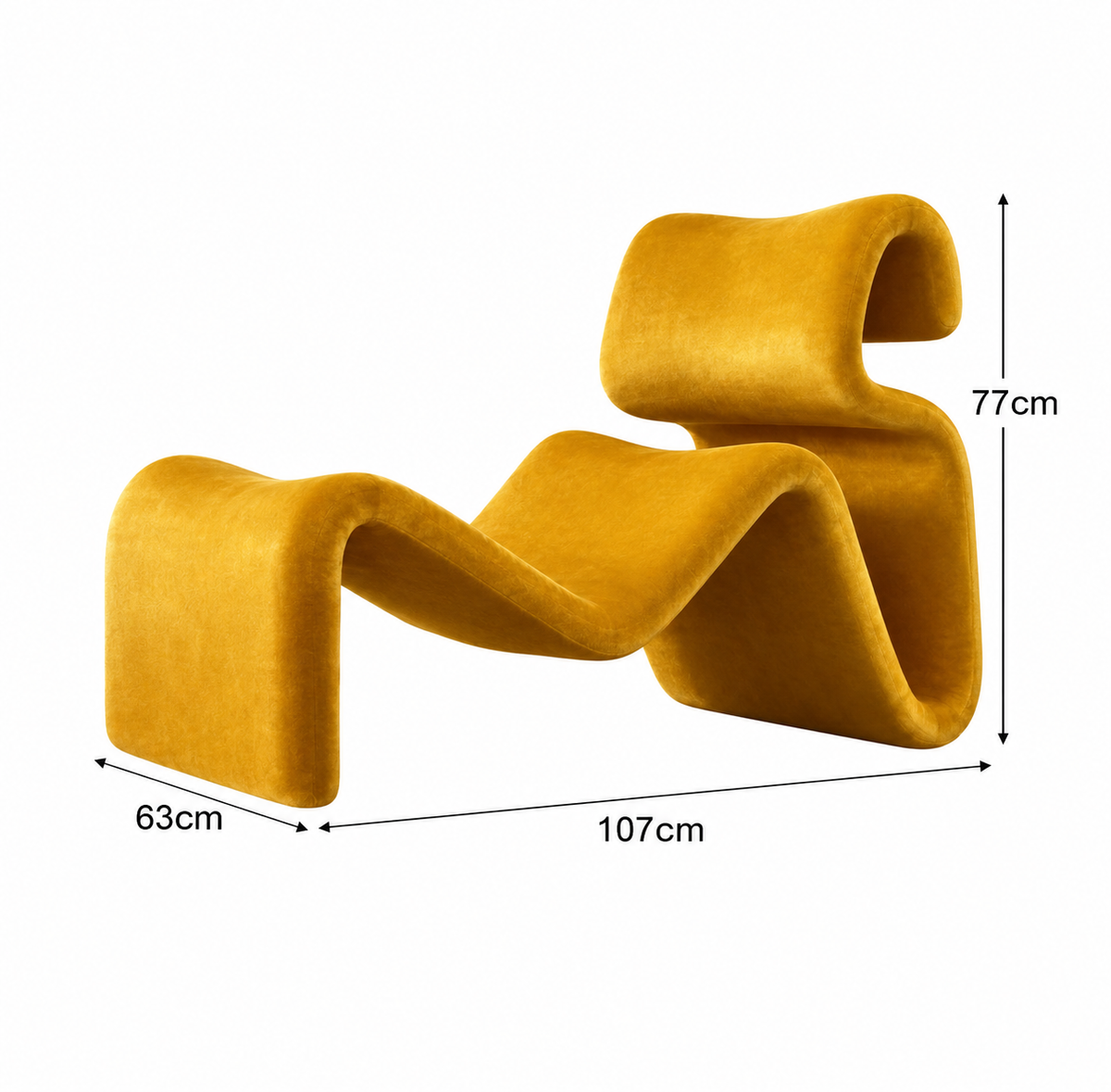 Sculptural Lounge Chair – Mustard Yellow
