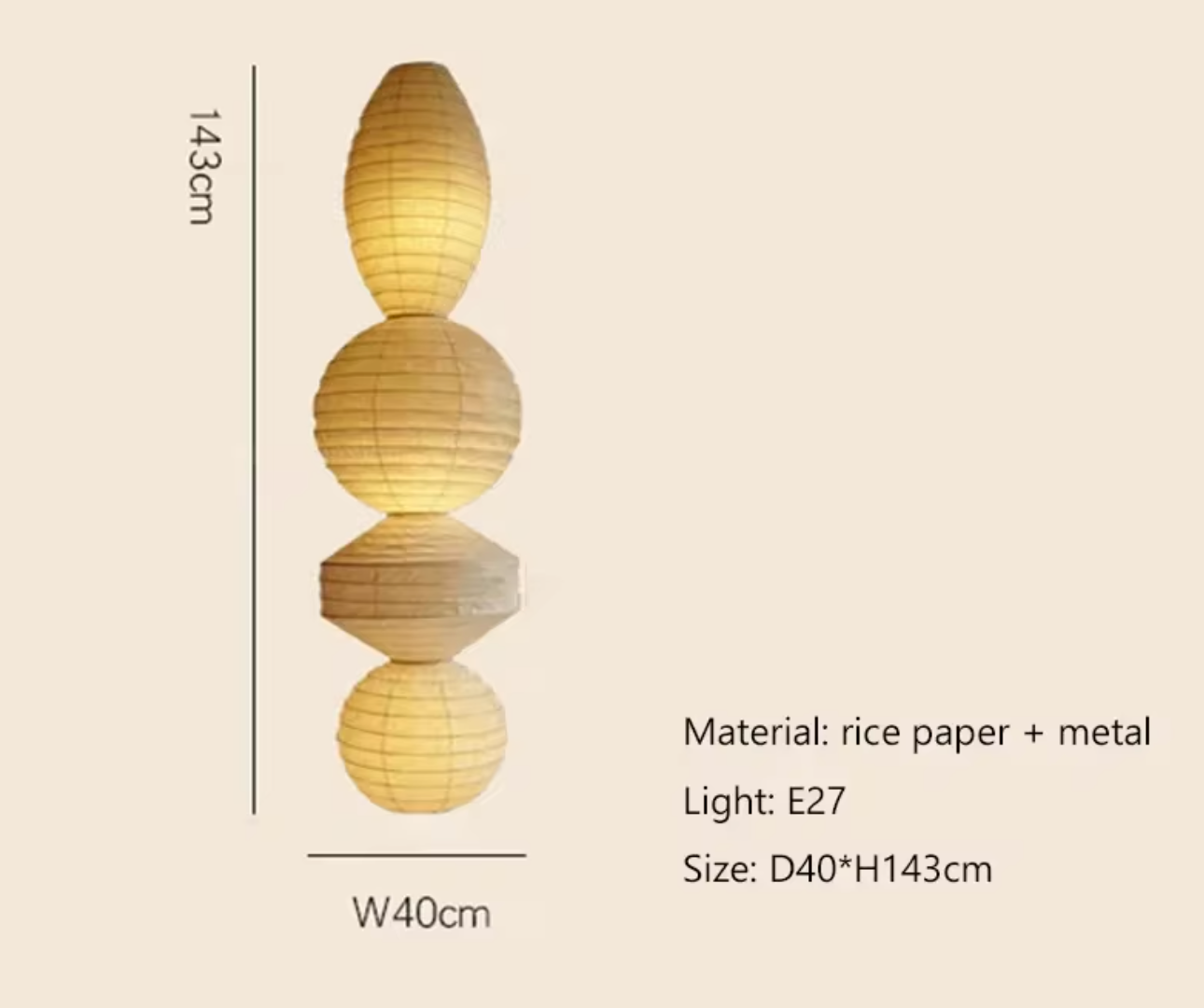 JAPANESE RICE PAPER LAMP