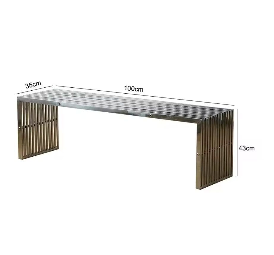 Modern Stainless Steel - Bench/ Stool