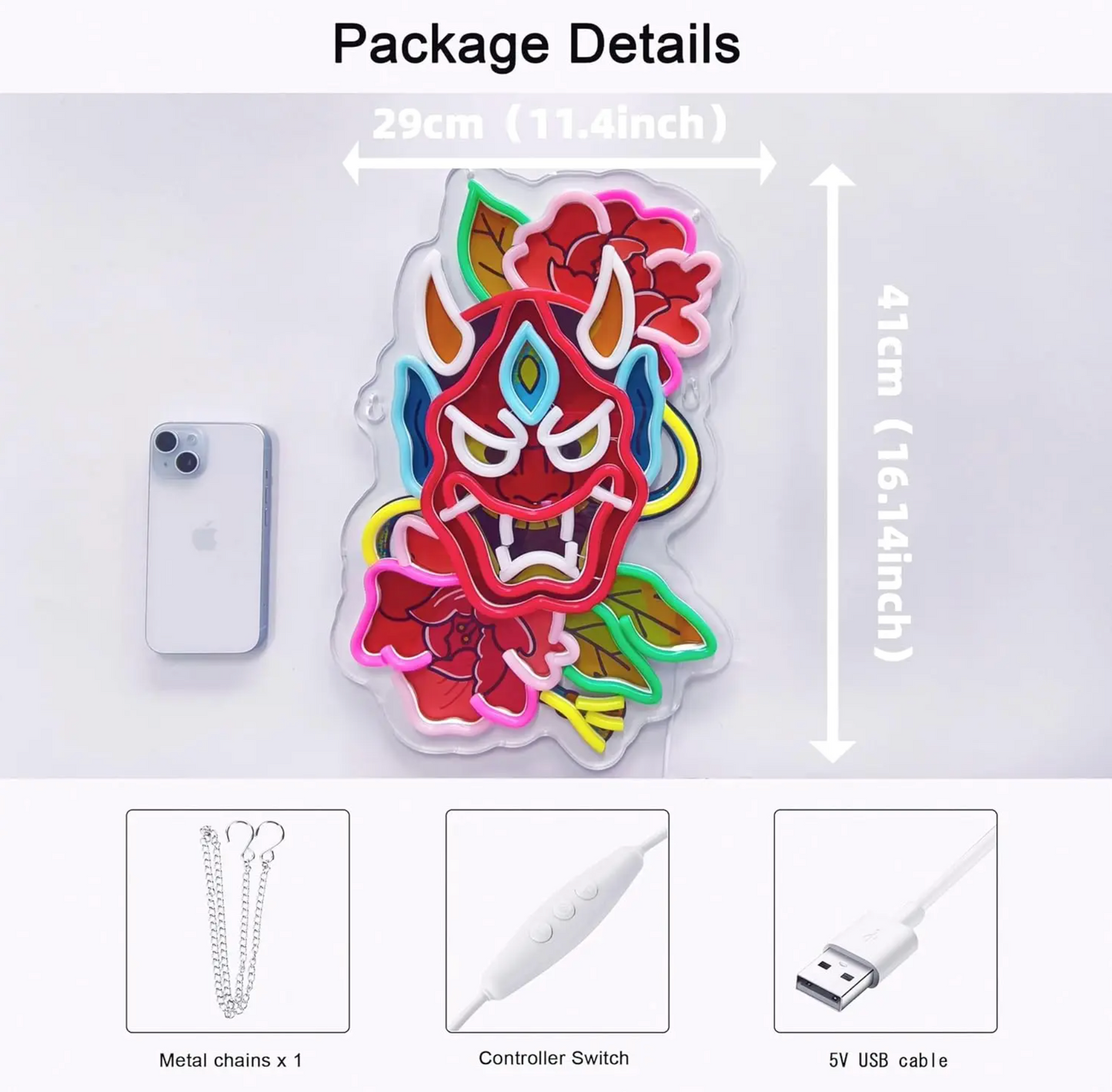 Neon Japanese Hannya Dragon