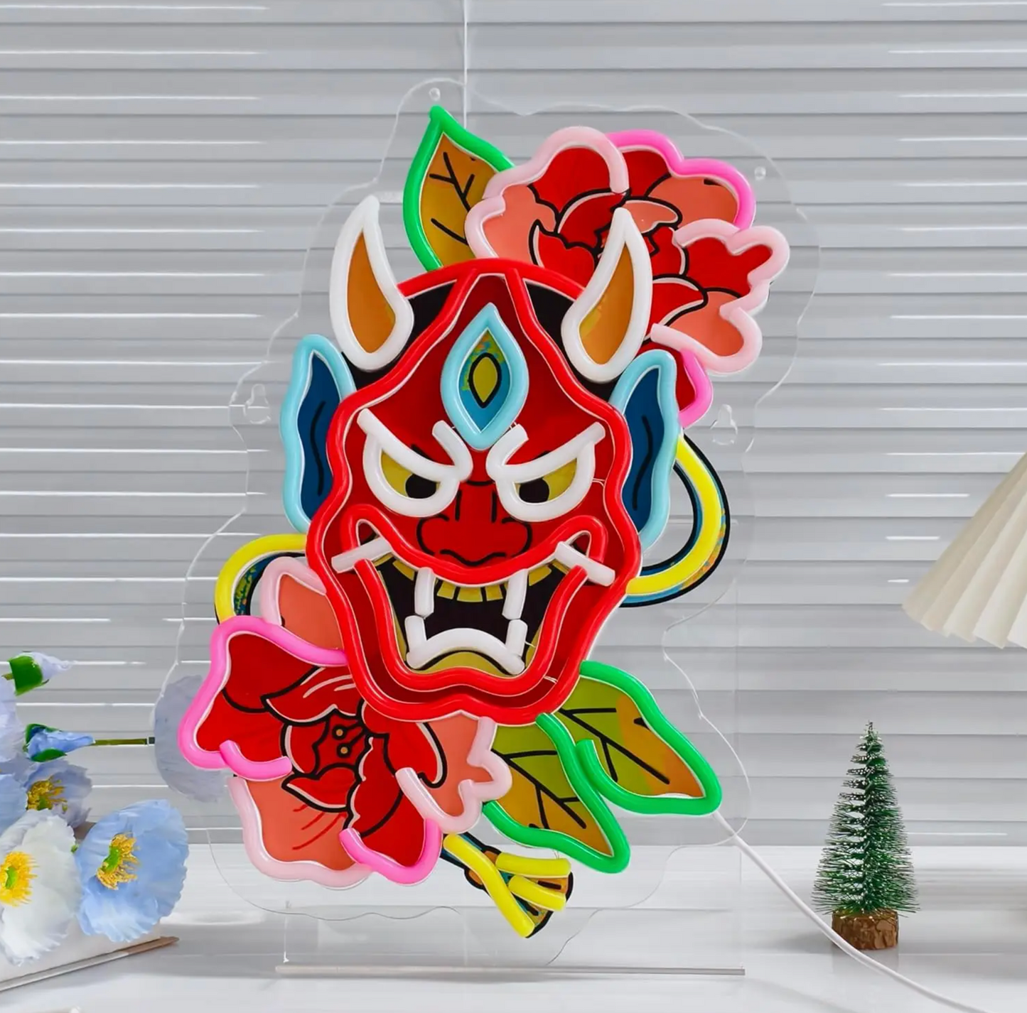 Neon Japanese Hannya Dragon
