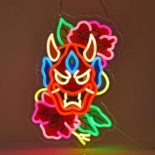 Neon Japanese Hannya Dragon