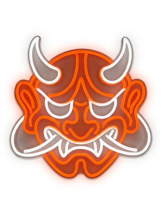 Neon Japanese Oni Mask