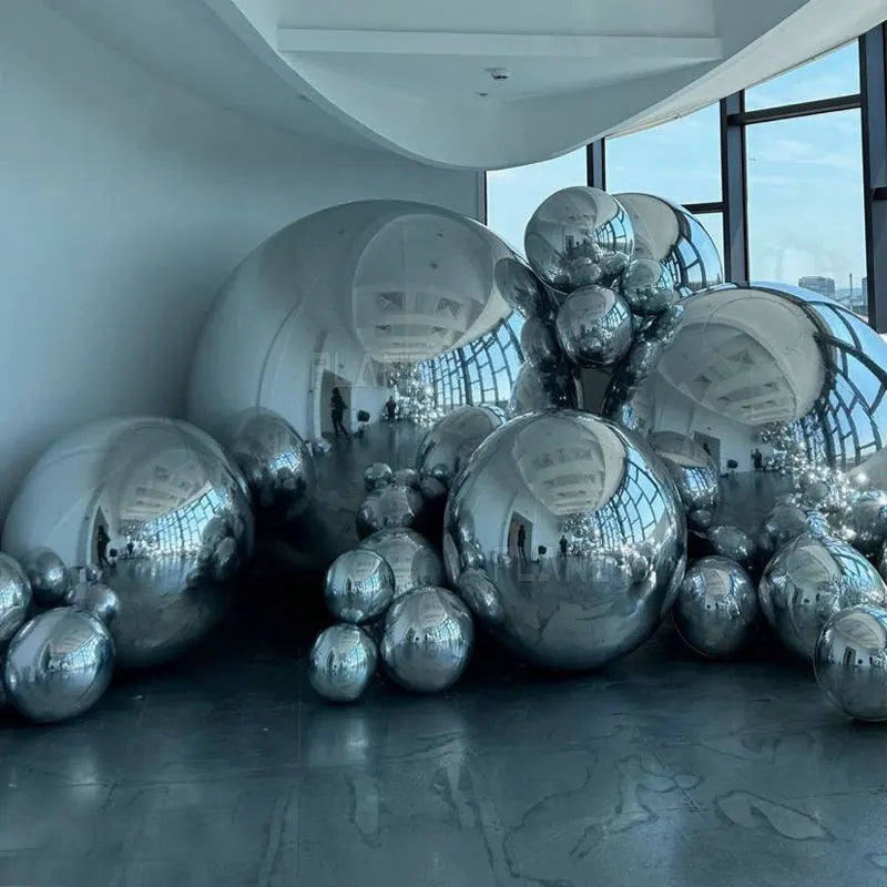 INFLATABLE BALLOONS /Party Decoration/ Mirror Sphere/ Reflective Metallic